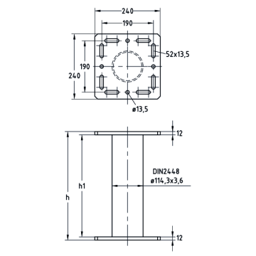 Socle pour terrasse MPT MPT 240x240 + 240x240, D 114,3