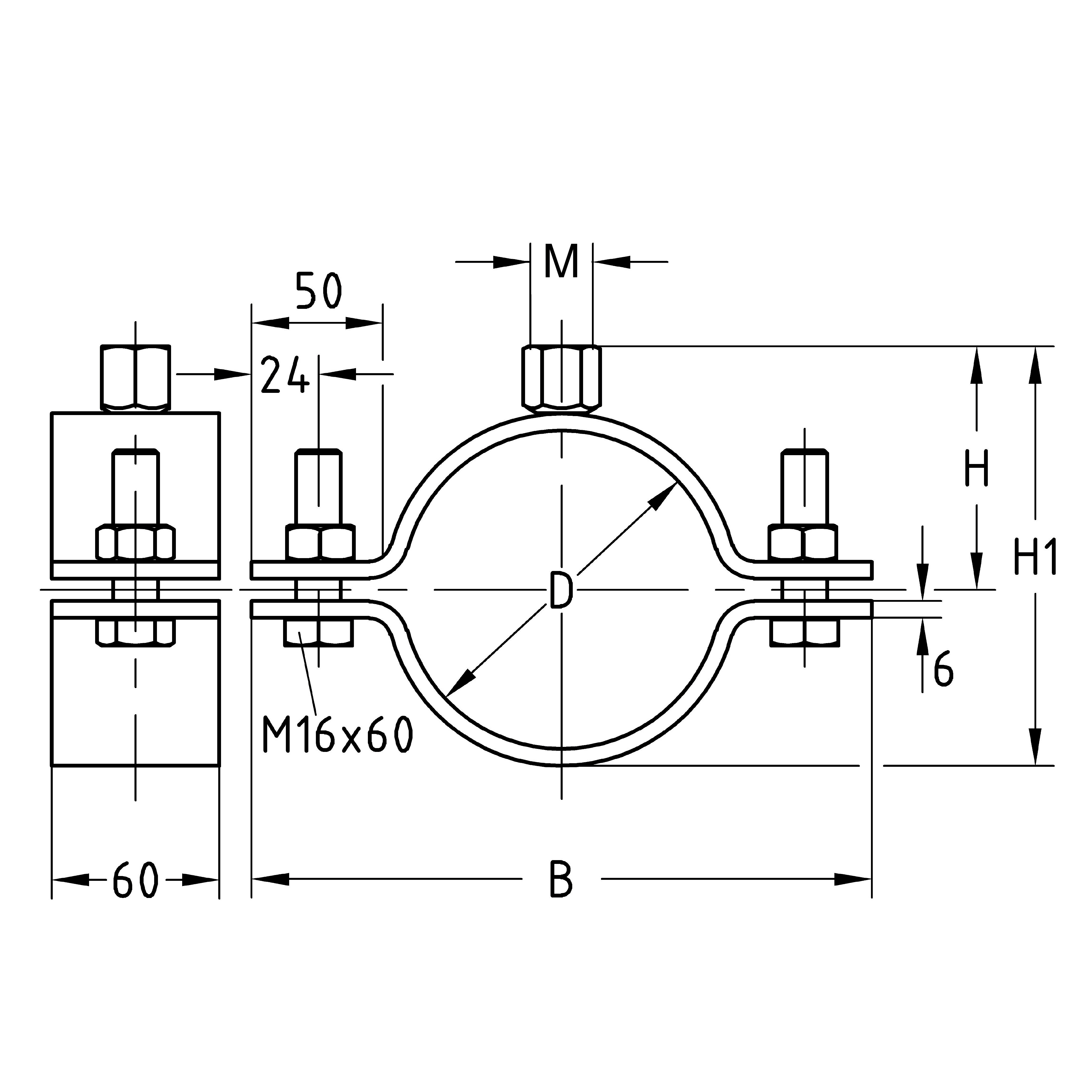 Point Fixe Ign MÜPRO | Système de point fixe FPA M16 | 114,3 mm