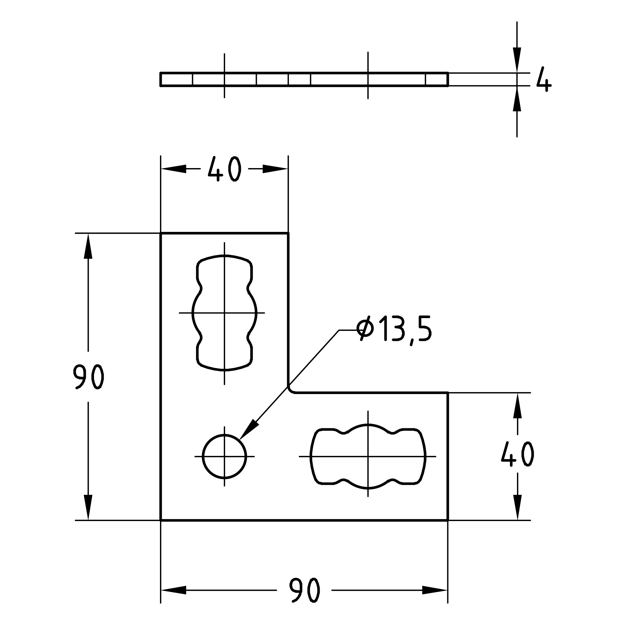 MÜPRO | Equerre plate MPR type S+ Equerre 90°